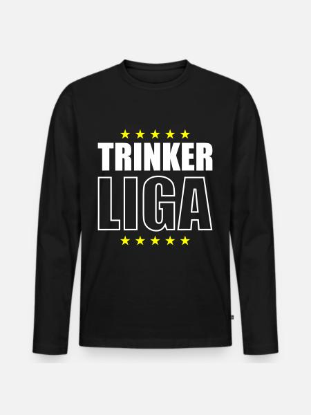 Drinker League Party Saying - Men's Premium Organic Long Sleeve Shirt - black