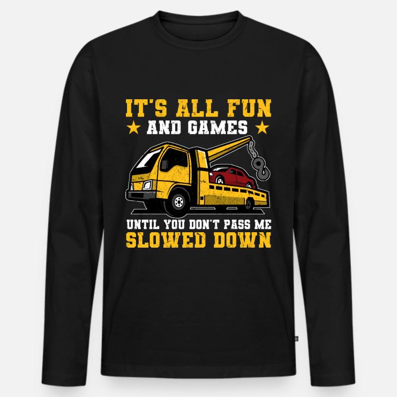 Abschleppwagen | Abschlepper Auto Panne Geschenke - Männer Premium Bio Langarmshirt - Schwarz