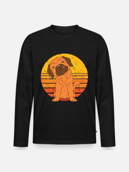 Retro Puggle - Men's Premium Organic Long Sleeve Shirt - black