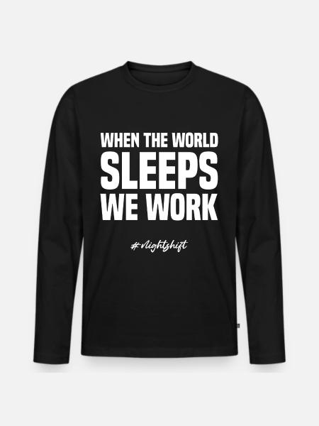 Nachtarbeiter - Männer Premium Bio Langarmshirt - Schwarz