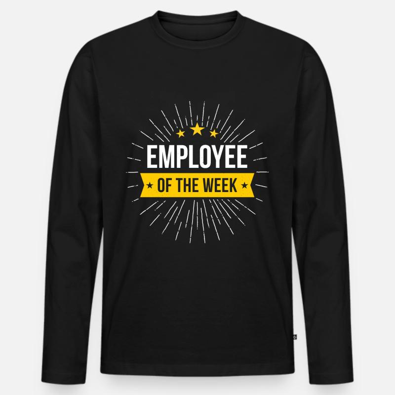 Mitarbeiter der Woche - Männer Premium Bio Langarmshirt - Schwarz
