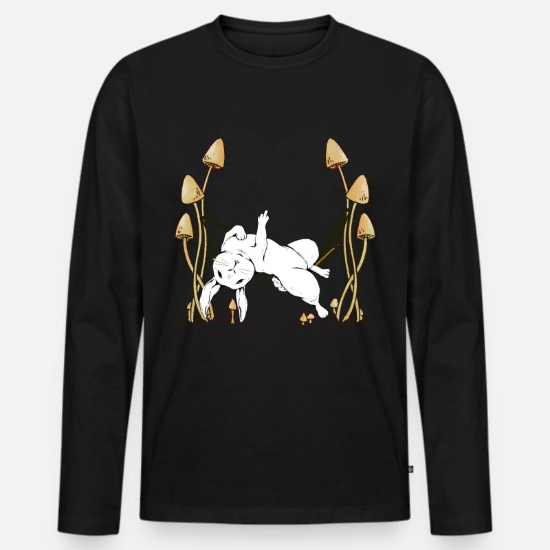 Bunny Hammock Chilling Rabbit Bunnies - Men's Premium Organic Long Sleeve Shirt - black