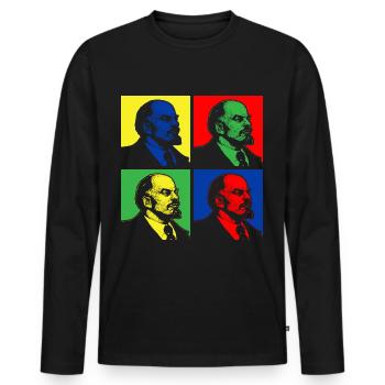Iconique, inspiré du Pop Art - T-shirt manches longues Premium bio Homme - noir - Devant - Nico (187cm)