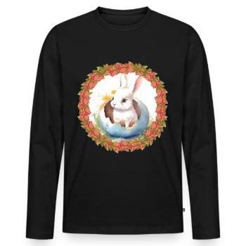 Easter Bunny Easter Egg Easter Bunny Bunny Rabbit Egg - Men's Premium Organic Long Sleeve Shirt - black - Front - Nico (187cm)