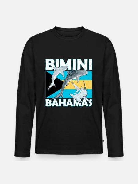Bimini Bahamas Flag - Men's Premium Organic Long Sleeve Shirt - black