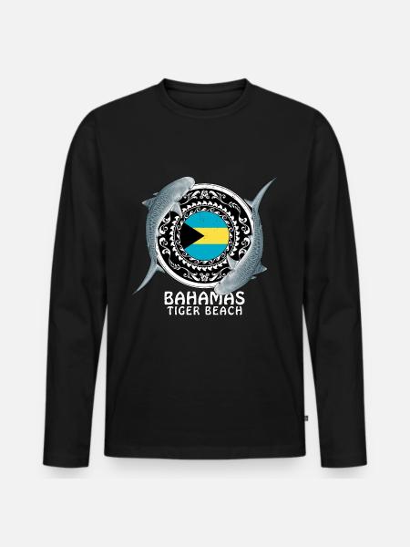 Tiger Beach Bahamas - Men's Premium Organic Long Sleeve Shirt - black