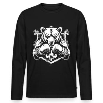 Grizzly Bear Boxer Fighter - T-shirt manches longues Premium bio Homme - noir - Devant - Nico (187cm)