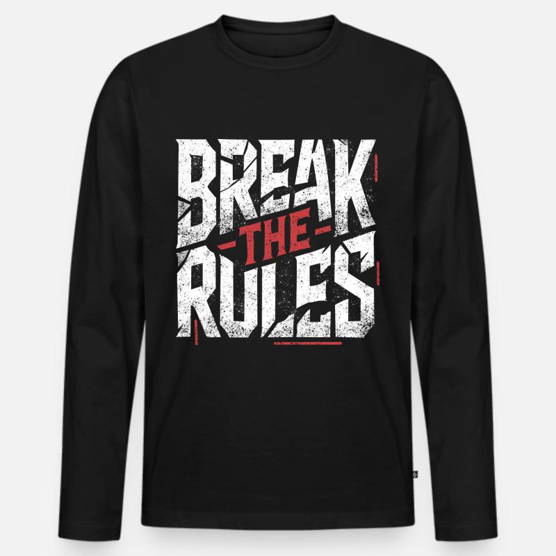 Brechen Sie die Regeln - Männer Premium Bio Langarmshirt - Schwarz
