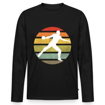 Discus throw Discus throw Athletics Retro Sport - Men's Premium Organic Long Sleeve Shirt - black - Front - Nico (187cm)