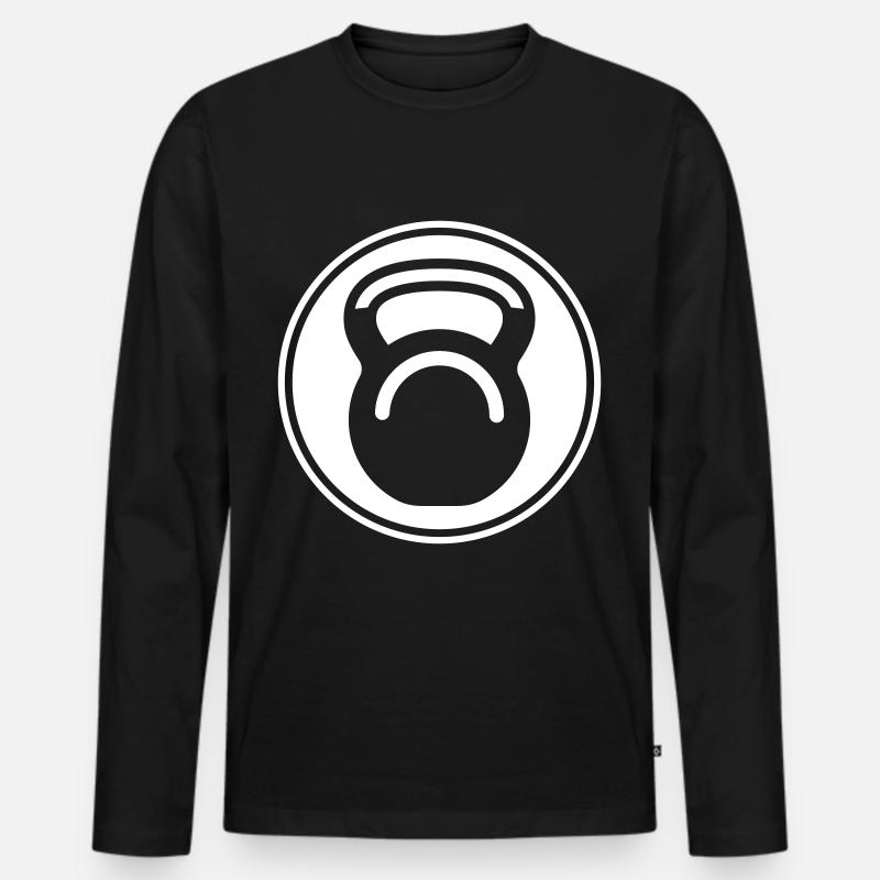 Hantel gewichte icon - Männer Premium Bio Langarmshirt - Schwarz