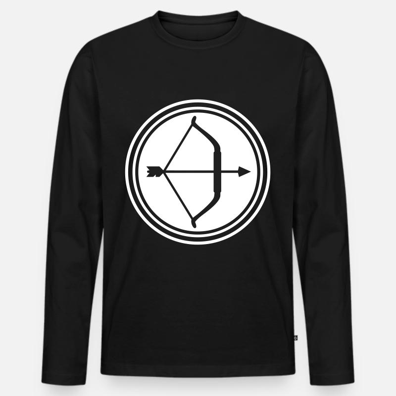 Pfeil und Bogen - Männer Premium Bio Langarmshirt - Schwarz