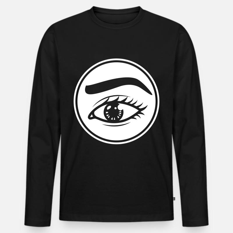 Augen symbol - Männer Premium Bio Langarmshirt - Schwarz