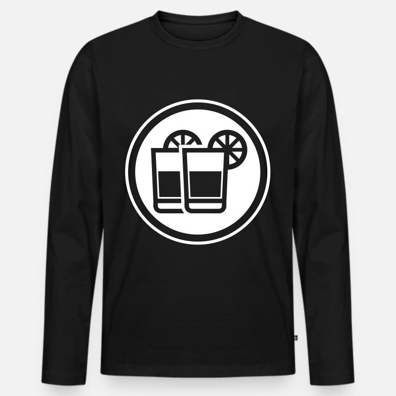Cocktail Icon - Männer Premium Bio Langarmshirt - Schwarz