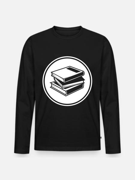 Bücher lesen - Männer Premium Bio Langarmshirt - Schwarz