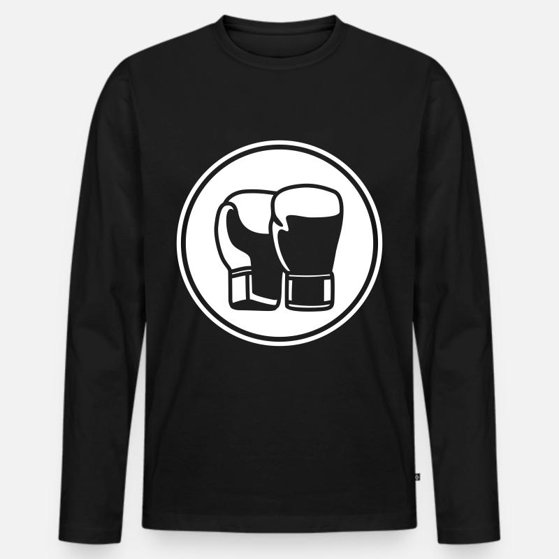 Boxhandschuhe symbol - Männer Premium Bio Langarmshirt - Schwarz