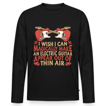Electric Guitar Electric Guitar Guitarist Guitar - Men's Premium Organic Long Sleeve Shirt - black - Front - Nico (187cm)