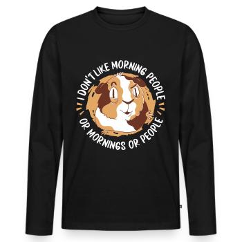 Hamster - Männer Premium Bio Langarmshirt - Schwarz - Vorne - Nico (187cm)