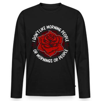 Rose Roses Rose Garden Jardinier - T-shirt manches longues Premium bio Homme - noir - Devant - Nico (187cm)