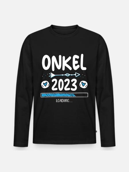 Onkel 2023 Loading - Männer Premium Bio Langarmshirt - Schwarz