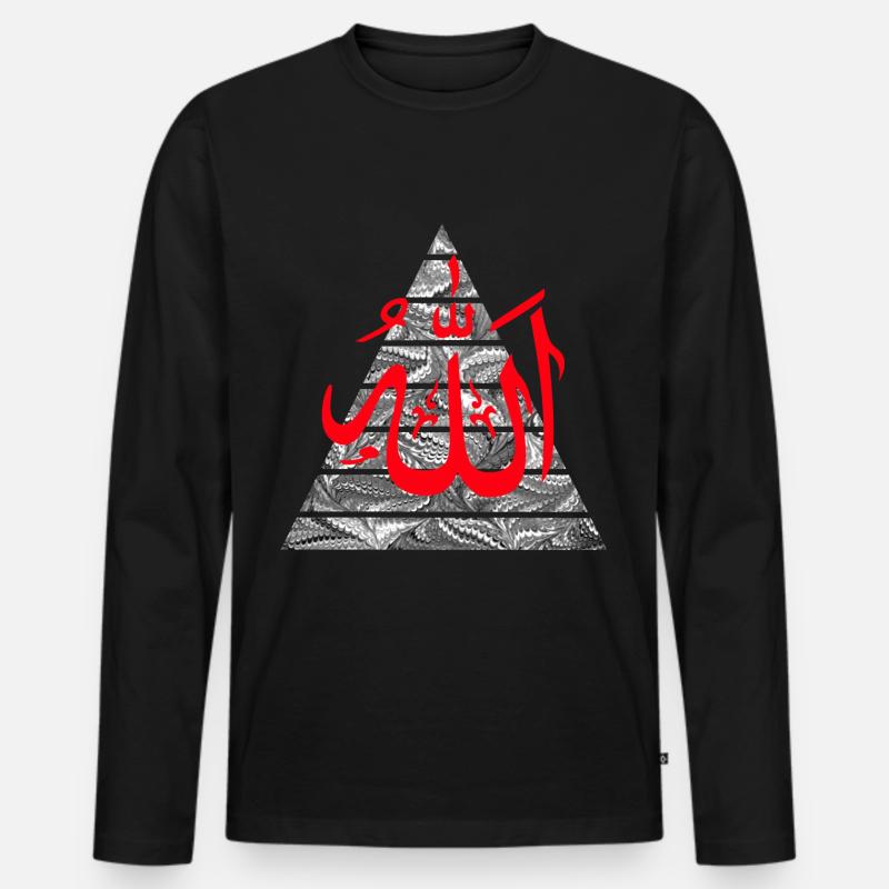 allah rot - Männer Premium Bio Langarmshirt - Schwarz