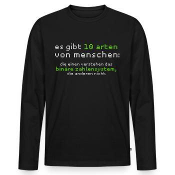 Informatik Informatiker Humor Geschenk - Männer Premium Bio Langarmshirt - Schwarz - Vorne - Nico (187cm)