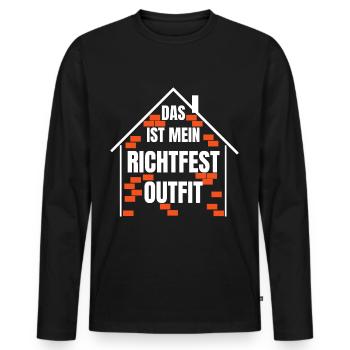 Richtfest Feier Baustelle Hausbau Geschenk Idee - Männer Premium Bio Langarmshirt - Schwarz - Vorne - Nico (187cm)