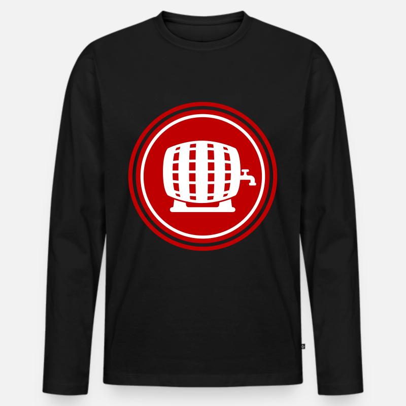 Bierfass - Männer Premium Bio Langarmshirt - Schwarz