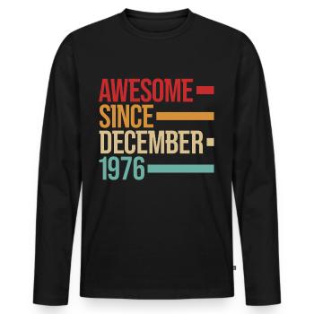 Geburstag Génial depuis décembre 1976 - T-shirt manches longues Premium bio Homme - noir - Devant - Nico (187cm)