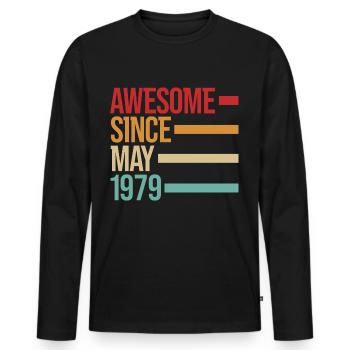 Geburstag Génial depuis mai 1979 - T-shirt manches longues Premium bio Homme - noir - Devant - Nico (187cm)