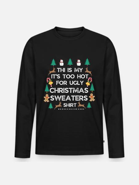Weihnachtspullover - Männer Premium Bio Langarmshirt - Schwarz
