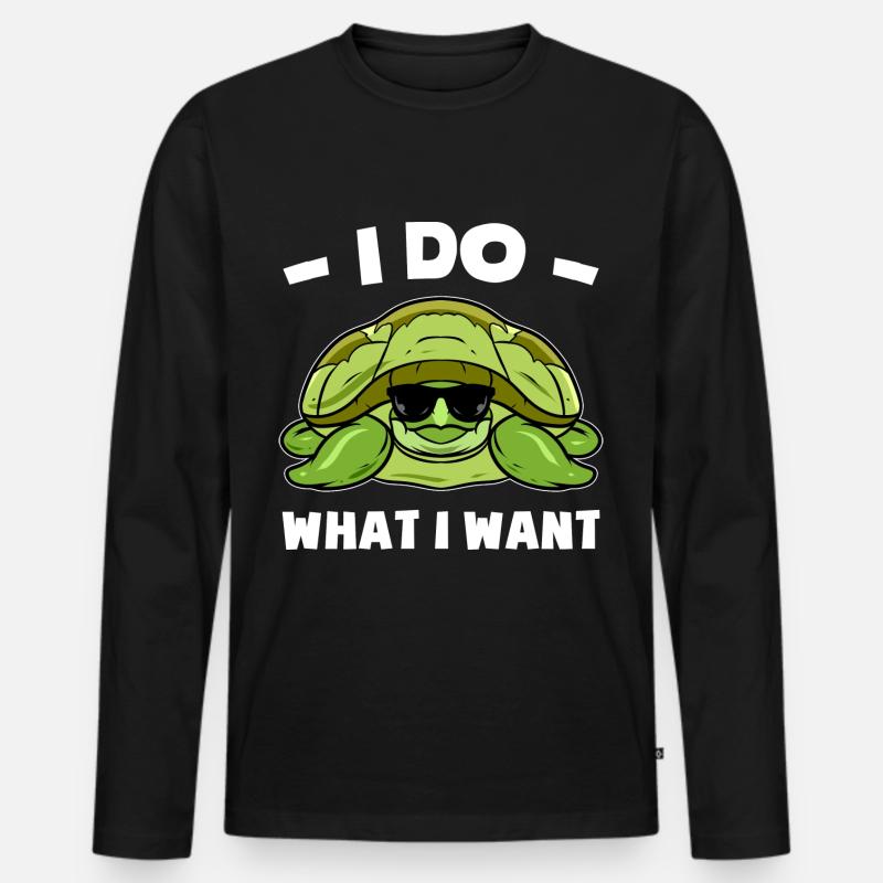 Schildkröte - Männer Premium Bio Langarmshirt - Schwarz