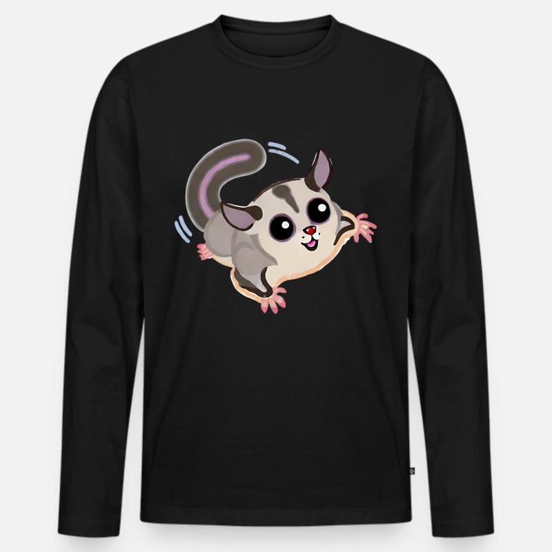 Sugar Glider - Männer Premium Bio Langarmshirt - Schwarz