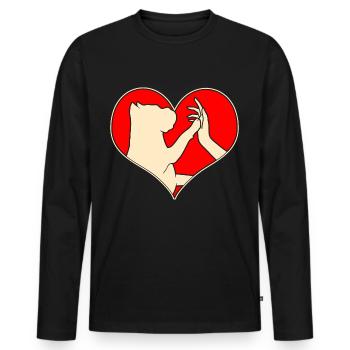 Dog lovers Dog love - Men's Premium Organic Long Sleeve Shirt - black - Front - Nico (187cm)