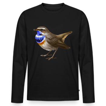 Blaukehlchen Vogel - Männer Premium Bio Langarmshirt - Schwarz - Vorne - Nico (187cm)