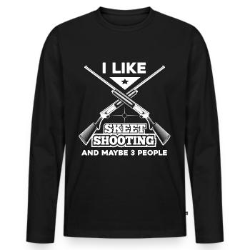 Wurfscheiben Schießen | Sport Wurfscheibe Geschenk - Männer Premium Bio Langarmshirt - Schwarz - Vorne - Nico (187cm)