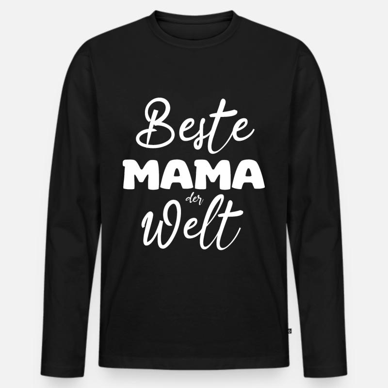 Beste Mama der Welt - Männer Premium Bio Langarmshirt - Schwarz