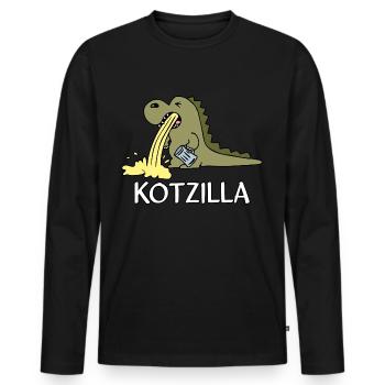 Kotzilla - Männer Premium Bio Langarmshirt - Schwarz - Vorne - Nico (187cm)