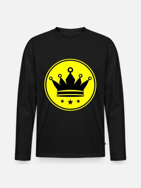 Crown Icon Symbol - Men's Premium Organic Long Sleeve Shirt - black