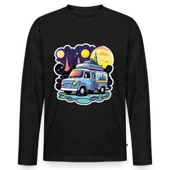 Camper Wohnmobil Campen - Männer Premium Bio Langarmshirt - Schwarz - Vorne - Nico (187cm)
