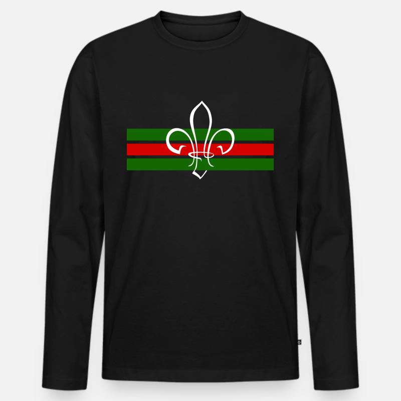 Fleur de Lis - Männer Premium Bio Langarmshirt - Schwarz