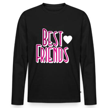 Meilleurs amis Amis Amitié - T-shirt manches longues Premium bio Homme - noir - Devant - Nico (187cm)