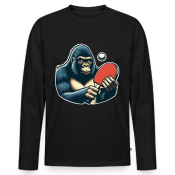 Table tennis - Men's Premium Organic Long Sleeve Shirt - black - Front - Nico (187cm)