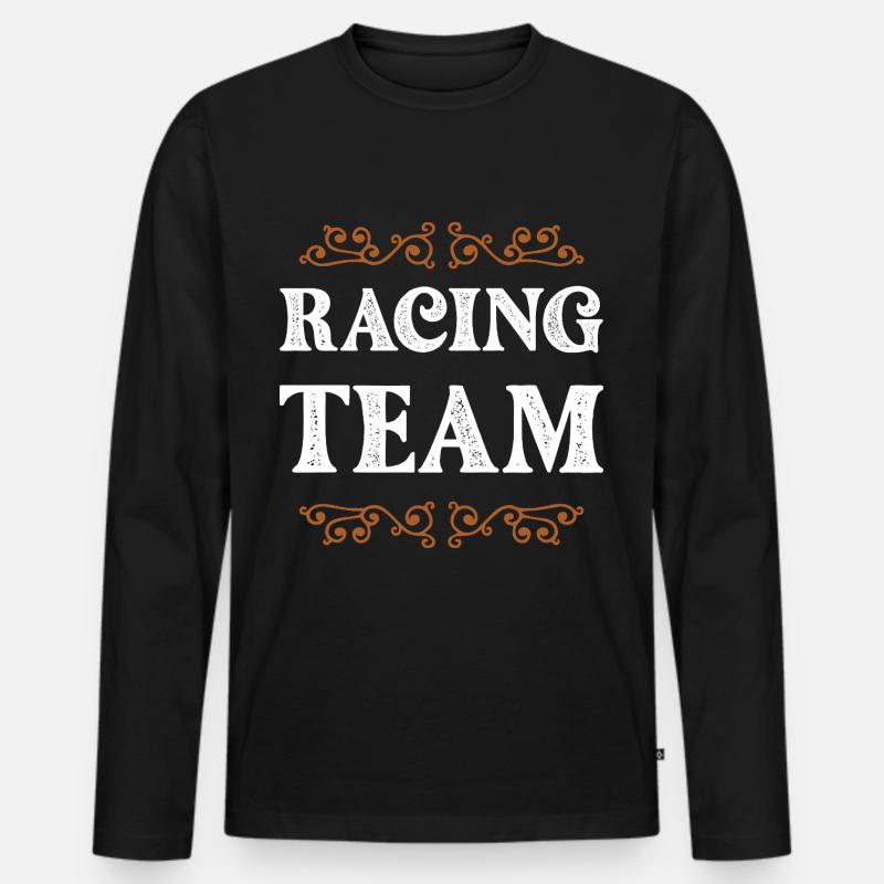 Racing Crew - Männer Premium Bio Langarmshirt - Schwarz