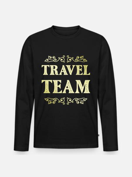 Travel Team - Men's Premium Organic Long Sleeve Shirt - black