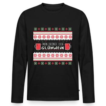 Perfekt für Glühweinliebhaber Weihnachtsstimmung - Männer Premium Bio Langarmshirt - Schwarz - Vorne - Nico (187cm)
