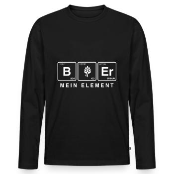 Elementar Bier – Periodensystem für Bierliebhaber - Männer Premium Bio Langarmshirt - Schwarz - Vorne - Nico (187cm)