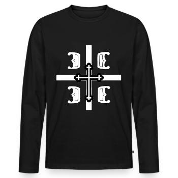 srbija pravoslavlje 1 - T-shirt manches longues Premium bio Homme - noir - Devant - Nico (187cm)