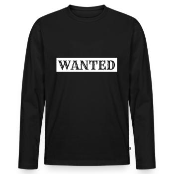 Wanted - Men's Premium Organic Long Sleeve Shirt - black - Front - Nico (187cm)