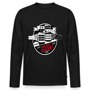 united against racism - T-shirt manches longues Premium bio Homme - noir - Devant - Nico (187cm)