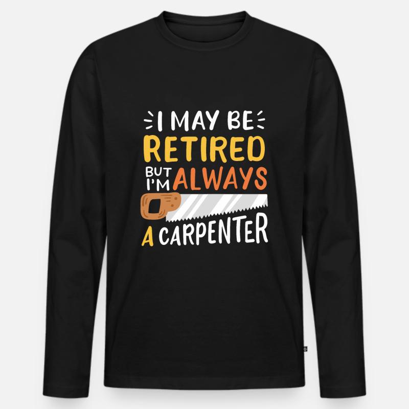 Schreiner Rente Ruhestand - Männer Premium Bio Langarmshirt - Schwarz